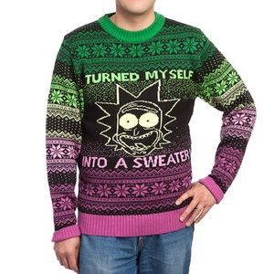 Rick and Morty ‘I Turned Myself into a Sweater’ Mens Novelty Sweater.